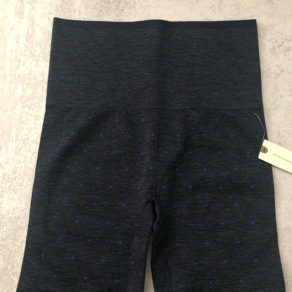 Anthropologie Splits59 Mila Seamless Leggings Indigo Blue Polka Dots NEW - Picture 3 of 5